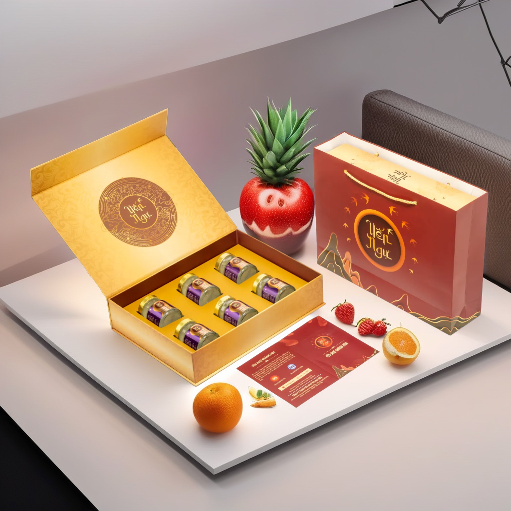 Hộp quà Yến chưng Đường Ăn Kiêng 6 Hũ