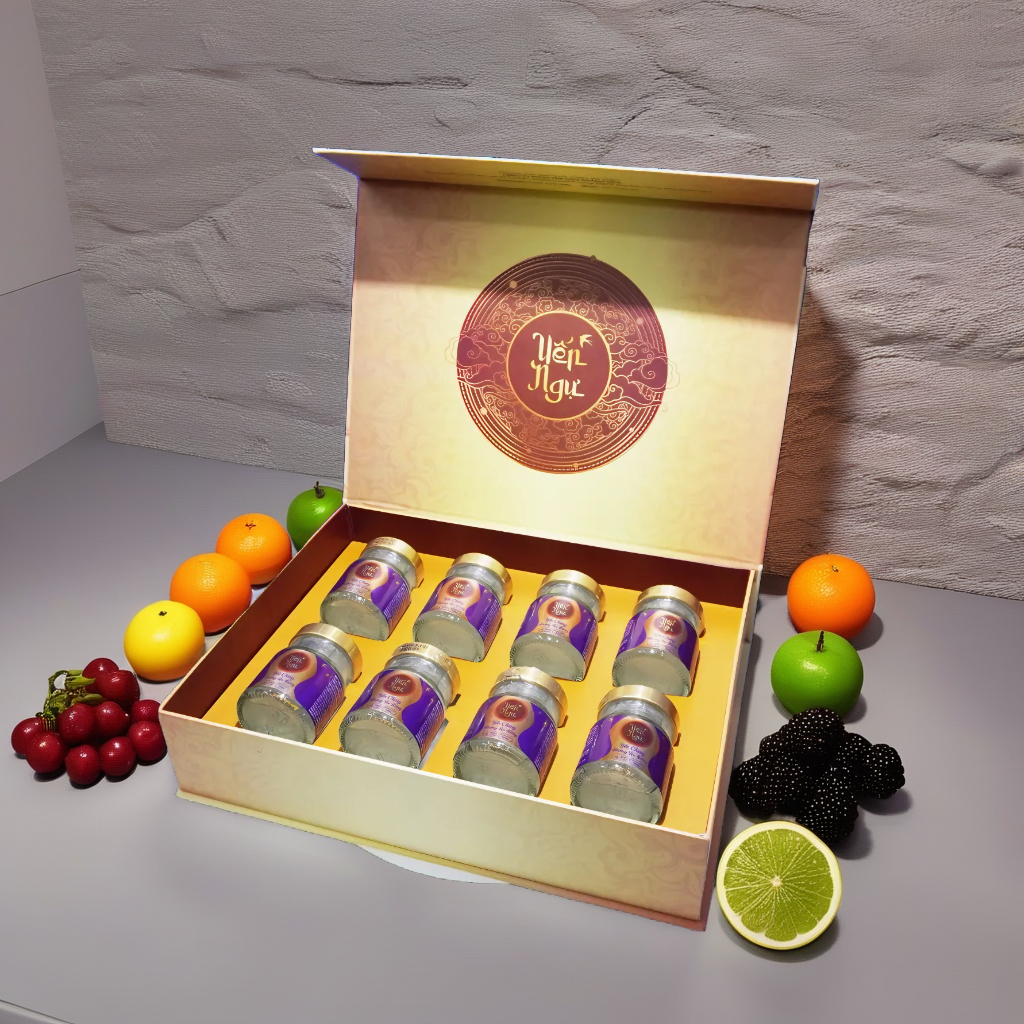 Hộp quà Yến chưng Đường Ăn Kiêng 8 Hũ