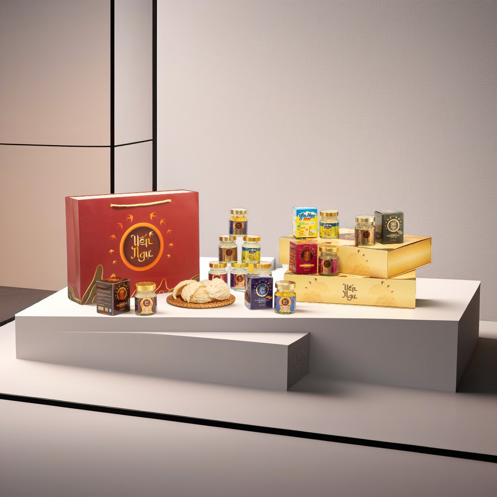 Hộp quà Yến chưng Nhân Sâm 6 Hũ