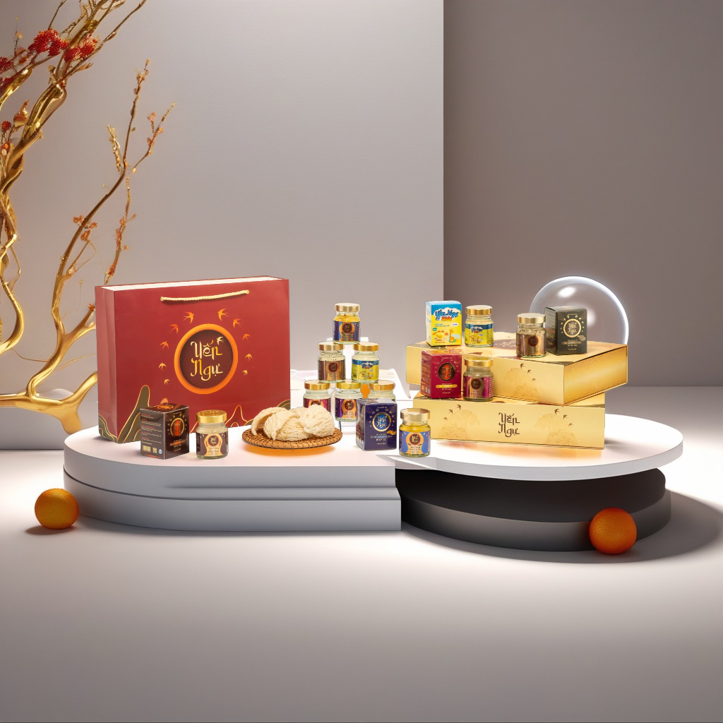 Hộp quà Yến chưng Đông Trùng Hạ Thảo 6 Hũ