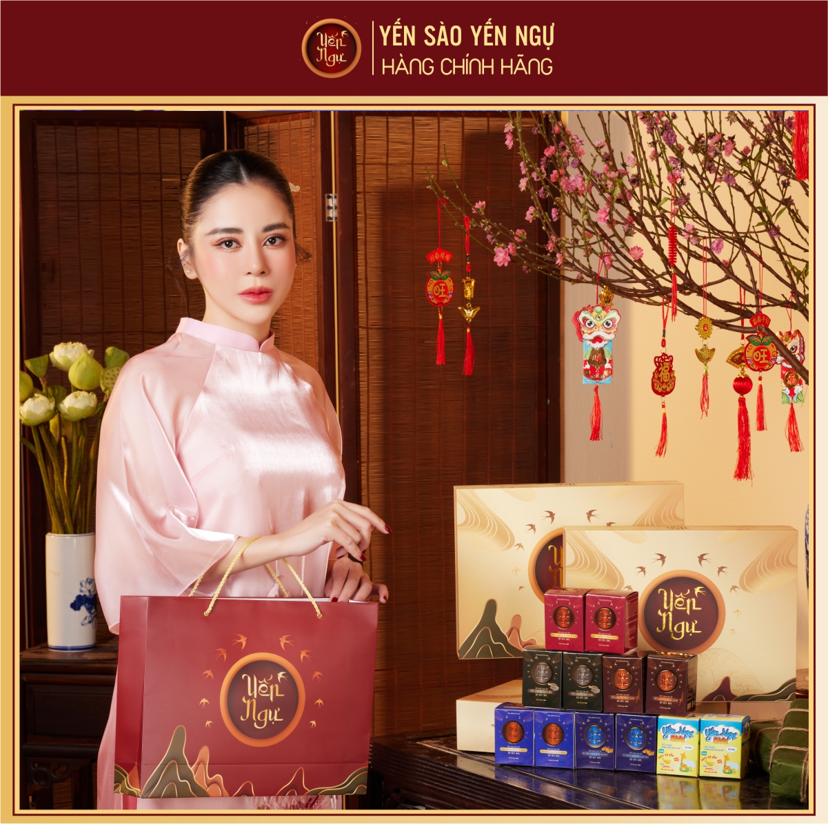 Hộp quà Yến chưng Nhân Sâm 6 Hũ